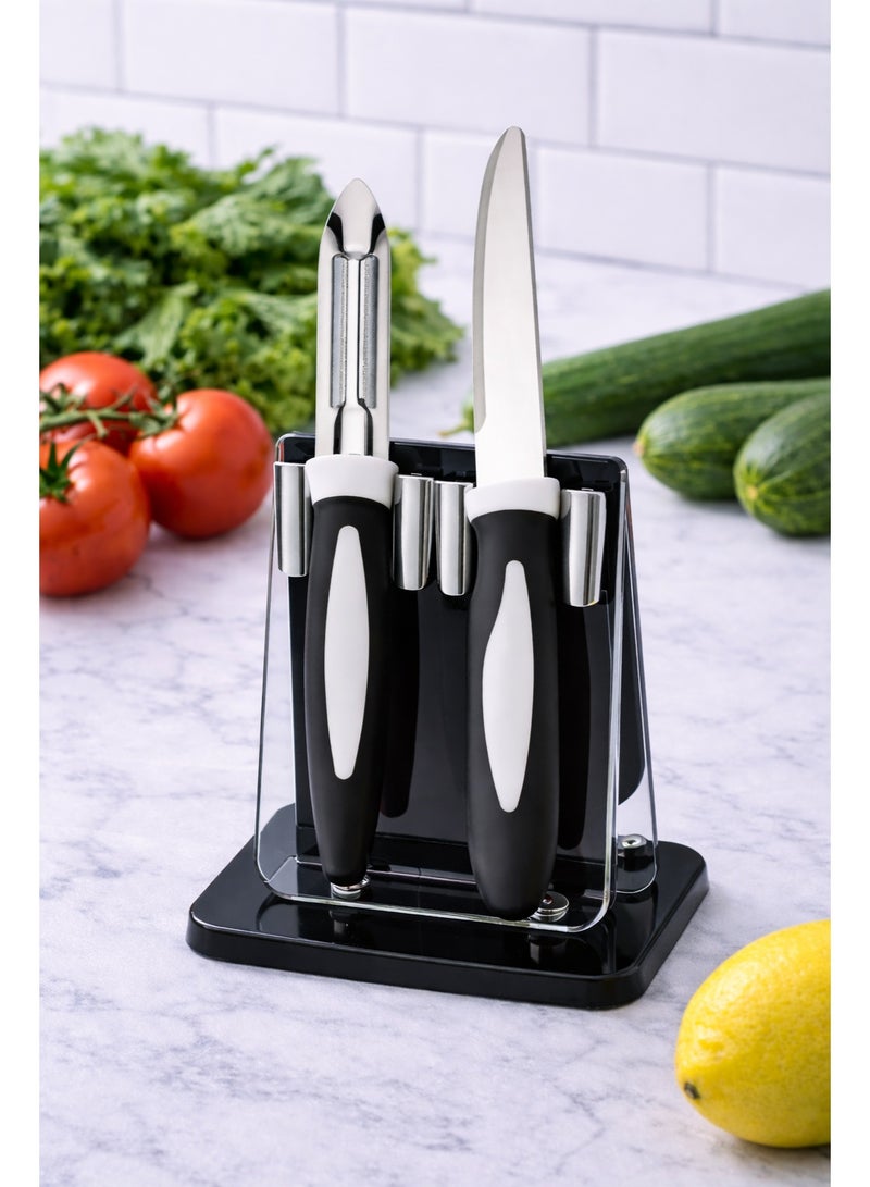 ديسينت ديسنت برايم إدج 2 بيس نايف سِت | ليزر نايف آند فيجيتابل بيلر | ستينلس ستيل بليدز – رَست ريزِستَنت | نون ستك نايف سِت | كيتشن كَتّينغ تولز سِت - Image 2